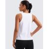 imageCRZ YOGA Pima Cotton Scoop Neck Tank Racerback Workout Tops for Women Soft Casual Basic Sleeveless ShirtsWhite