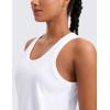 imageCRZ YOGA Pima Cotton Scoop Neck Tank Racerback Workout Tops for Women Soft Casual Basic Sleeveless ShirtsWhite