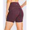 imageCRZ YOGA Womens Naked Feeling Light Running Shorts 6 Inches  High Waisted Gym Biker Compression Shorts with PocketsArctic Plum