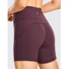imageCRZ YOGA Womens Naked Feeling Light Running Shorts 6 Inches  High Waisted Gym Biker Compression Shorts with PocketsArctic Plum