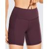 imageCRZ YOGA Womens Naked Feeling Light Running Shorts 6 Inches  High Waisted Gym Biker Compression Shorts with PocketsArctic Plum
