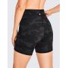 imageCRZ YOGA Womens Naked Feeling Light Running Shorts 6 Inches  High Waisted Gym Biker Compression Shorts with PocketsDark Grey Camouflage