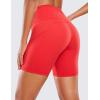 imageCRZ YOGA Womens Naked Feeling Light Running Shorts 6 Inches  High Waisted Gym Biker Compression Shorts with PocketsDeep Red