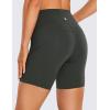 imageCRZ YOGA Womens Naked Feeling Light Running Shorts 6 Inches  High Waisted Gym Biker Compression Shorts with PocketsGrey Olive