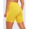 imageCRZ YOGA Womens Naked Feeling Light Running Shorts 6 Inches  High Waisted Gym Biker Compression Shorts with PocketsHigh Visibility Yellow