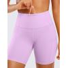 imageCRZ YOGA Womens Naked Feeling Light Running Shorts 6 Inches  High Waisted Gym Biker Compression Shorts with PocketsLilac