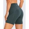 imageCRZ YOGA Womens Naked Feeling Light Running Shorts 6 Inches  High Waisted Gym Biker Compression Shorts with PocketsMelanite