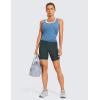 imageCRZ YOGA Womens Naked Feeling Light Running Shorts 6 Inches  High Waisted Gym Biker Compression Shorts with PocketsMelanite