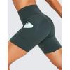 imageCRZ YOGA Womens Naked Feeling Light Running Shorts 6 Inches  High Waisted Gym Biker Compression Shorts with PocketsMelanite