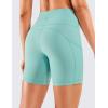 imageCRZ YOGA Womens Naked Feeling Light Running Shorts 6 Inches  High Waisted Gym Biker Compression Shorts with PocketsOasis