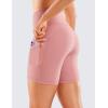 imageCRZ YOGA Womens Naked Feeling Light Running Shorts 6 Inches  High Waisted Gym Biker Compression Shorts with PocketsPink Puff