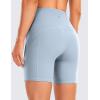 imageCRZ YOGA Womens Naked Feeling Light Running Shorts 6 Inches  High Waisted Gym Biker Compression Shorts with PocketsThe Breeze Blue