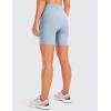 imageCRZ YOGA Womens Naked Feeling Light Running Shorts 6 Inches  High Waisted Gym Biker Compression Shorts with PocketsThe Breeze Blue