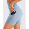 imageCRZ YOGA Womens Naked Feeling Light Running Shorts 6 Inches  High Waisted Gym Biker Compression Shorts with PocketsThe Breeze Blue