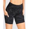 imageCRZ YOGA Womens Naked Feeling Light Running Shorts 6 Inches  High Waisted Gym Biker Compression Shorts with PocketsTie Dye Smoke Ink