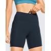 imageCRZ YOGA Womens Naked Feeling Light Running Shorts 6 Inches  High Waisted Gym Biker Compression Shorts with PocketsTrue Navy