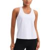 imageCRZ YOGA Pima Cotton Scoop Neck Tank Racerback Workout Tops for Women Soft Casual Basic Sleeveless ShirtsWhite
