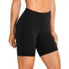 imageCRZ YOGA Womens Naked Feeling Light Running Shorts 6 Inches  High Waisted Gym Biker Compression Shorts with PocketsBlack