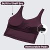 imageCRZ YOGA Butterluxe Womens V Neck Longline Sports Bra  U Back Padded Crop Workout Tank Tops with Built in PadsDeep Purple