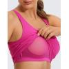 imageCRZ YOGA Butterluxe Womens V Neck Longline Sports Bra  U Back Padded Crop Workout Tank Tops with Built in PadsHibiscus Purple