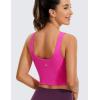 imageCRZ YOGA Butterluxe Womens V Neck Longline Sports Bra  U Back Padded Crop Workout Tank Tops with Built in PadsHibiscus Purple