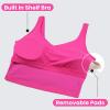 imageCRZ YOGA Butterluxe Womens V Neck Longline Sports Bra  U Back Padded Crop Workout Tank Tops with Built in PadsHibiscus Purple
