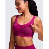 imageCRZ YOGA Butterluxe Womens V Neck Longline Sports Bra  U Back Padded Crop Workout Tank Tops with Built in PadsMagenta Purple