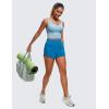 imageCRZ YOGA Butterluxe Womens V Neck Longline Sports Bra  U Back Padded Crop Workout Tank Tops with Built in PadsPure Blue