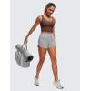 imageCRZ YOGA Butterluxe Womens V Neck Longline Sports Bra  U Back Padded Crop Workout Tank Tops with Built in PadsTaupe