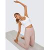 imageCRZ YOGA Butterluxe Womens V Neck Longline Sports Bra  U Back Padded Crop Workout Tank Tops with Built in PadsWhite