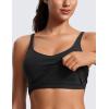 imageCRZ YOGA ButterluxeLight Womens V Neck Longline Sports Bra  Spaghetti Straps Workout Crop Top Padded Yoga CamiBlack