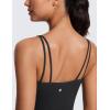 imageCRZ YOGA ButterluxeLight Womens V Neck Longline Sports Bra  Spaghetti Straps Workout Crop Top Padded Yoga CamiBlack