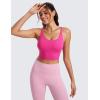 imageCRZ YOGA ButterluxeLight Womens V Neck Longline Sports Bra  Spaghetti Straps Workout Crop Top Padded Yoga CamiHibiscus Purple