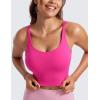 imageCRZ YOGA ButterluxeLight Womens V Neck Longline Sports Bra  Spaghetti Straps Workout Crop Top Padded Yoga CamiHibiscus Purple