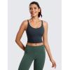 imageCRZ YOGA ButterluxeLight Womens V Neck Longline Sports Bra  Spaghetti Straps Workout Crop Top Padded Yoga CamiTrue Navy