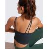 imageCRZ YOGA ButterluxeLight Womens V Neck Longline Sports Bra  Spaghetti Straps Workout Crop Top Padded Yoga CamiTrue Navy