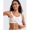 imageCRZ YOGA ButterluxeLight Womens V Neck Longline Sports Bra  Spaghetti Straps Workout Crop Top Padded Yoga CamiWhite