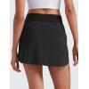 imageCRZ YOGA Dolphin Golf Skirts for Women A Line High Waisted Casual Athletic Mini Tennis Pickleball Skort with Zipper PocketBlack