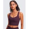 imageCRZ YOGA Softness Mold Butterluxe Longline Sports Bras for Women  Molded Cup V Neck Yoga Clothes Workout Crop Tank TopDeep Purple