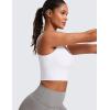 imageCRZ YOGA Softness Mold Butterluxe Longline Sports Bras for Women  Molded Cup V Neck Yoga Clothes Workout Crop Tank TopWhite