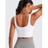 imageCRZ YOGA Softness Mold Butterluxe Longline Sports Bras for Women  Molded Cup V Neck Yoga Clothes Workout Crop Tank TopWhite