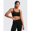 imageCRZ YOGA Softness Mold Butterluxe V Neck Sports Bras for Women  Workout Top Double Spaghetti Straps Wireless Yoga ClothesBlack