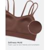 imageCRZ YOGA Softness Mold Butterluxe V Neck Sports Bras for Women  Workout Top Double Spaghetti Straps Wireless Yoga ClothesCoffee Brown