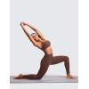 imageCRZ YOGA Softness Mold Butterluxe V Neck Sports Bras for Women  Workout Top Double Spaghetti Straps Wireless Yoga ClothesCoffee Brown