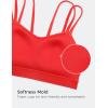 imageCRZ YOGA Softness Mold Butterluxe V Neck Sports Bras for Women  Workout Top Double Spaghetti Straps Wireless Yoga ClothesDeep Red