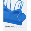 imageCRZ YOGA Softness Mold Butterluxe V Neck Sports Bras for Women  Workout Top Double Spaghetti Straps Wireless Yoga ClothesSparkle Blue