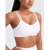 imageCRZ YOGA Softness Mold Butterluxe V Neck Sports Bras for Women  Workout Top Double Spaghetti Straps Wireless Yoga ClothesWhite