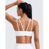imageCRZ YOGA Softness Mold Butterluxe V Neck Sports Bras for Women  Workout Top Double Spaghetti Straps Wireless Yoga ClothesWhite