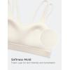 imageCRZ YOGA Softness Mold Butterluxe V Neck Sports Bras for Women  Workout Top Double Spaghetti Straps Wireless Yoga ClothesWhite Apricot