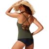 imageCRZ YOGA Tankini Tops for Women Crossover Adjustable Tie Back Bathing Suits Swimsuit Only No Bottom PaddedDark Olive